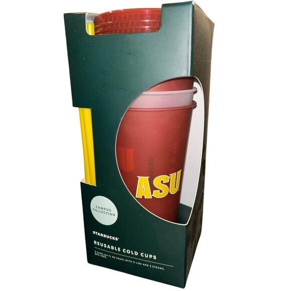 Starbucks ASU Reusable COLD Cups 5pk Campus Collection Arizona State University - Picture 1 of 4